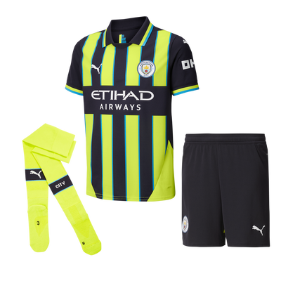 Kit Completo de Visitante para Niños del Manchester City 24/25